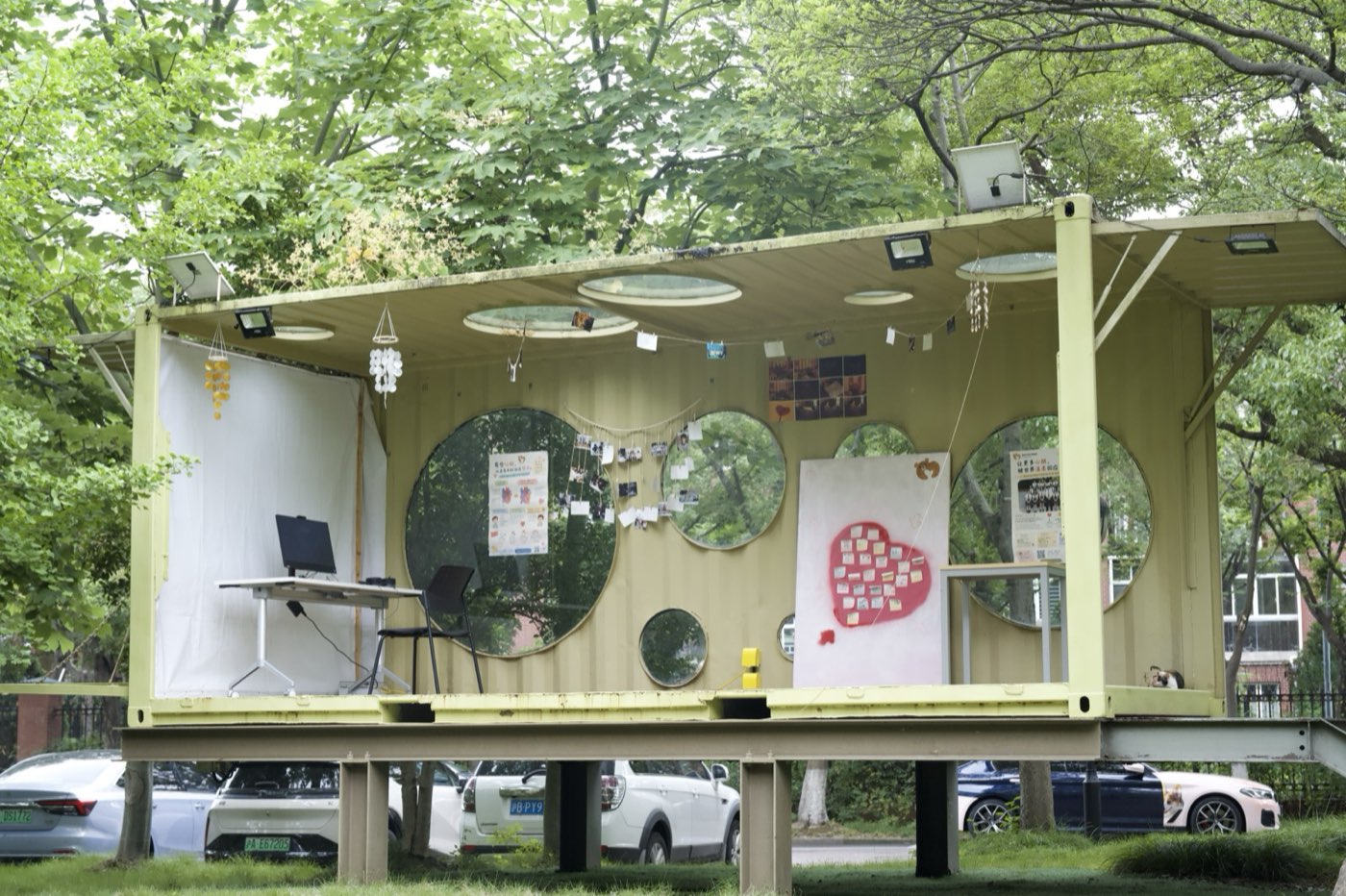 The Sound of Hope exhibition installed in the school treehouse